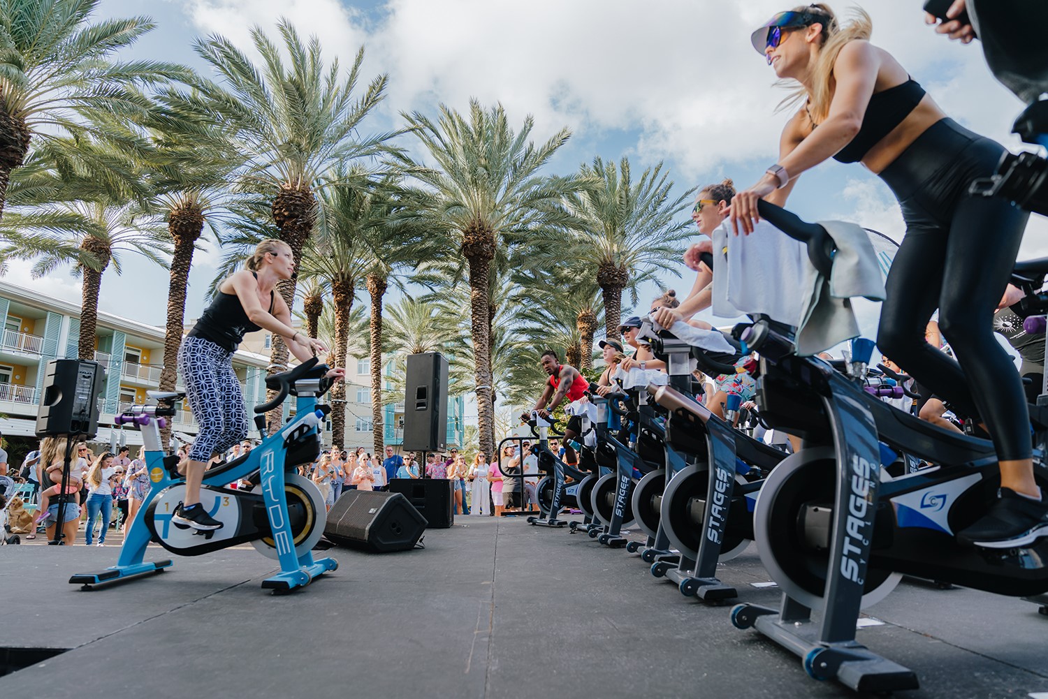 spinning bikes outside