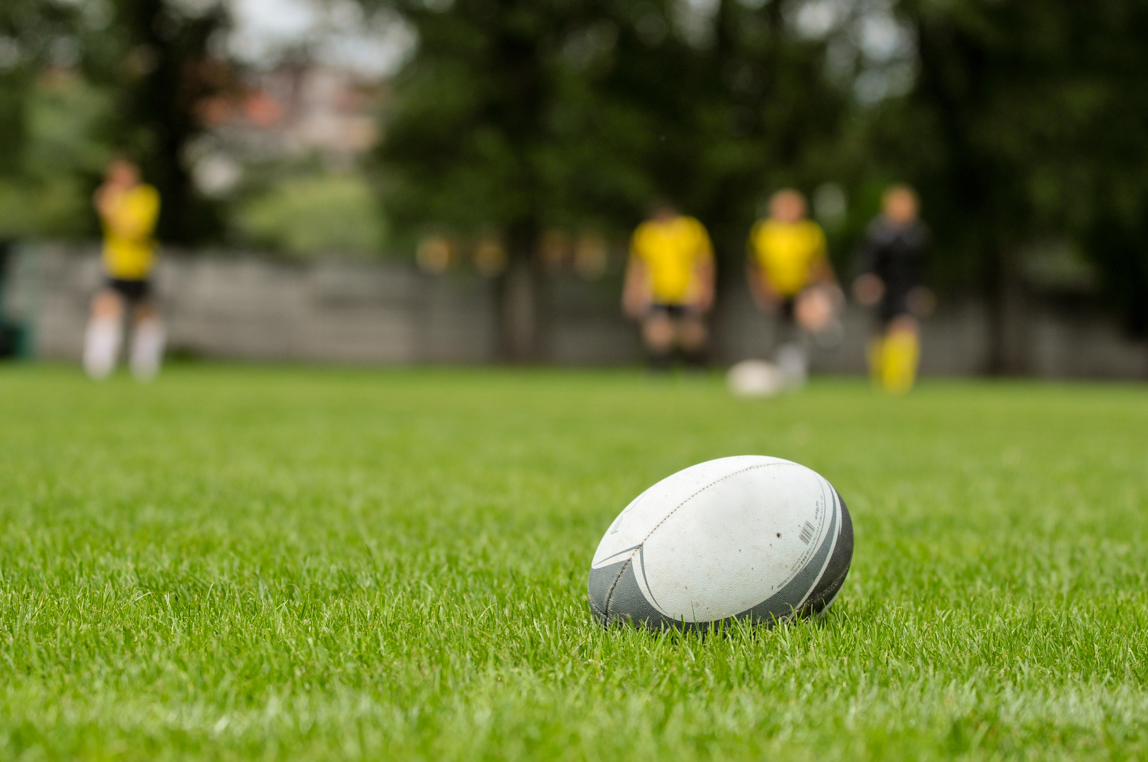 Rugby ball on field