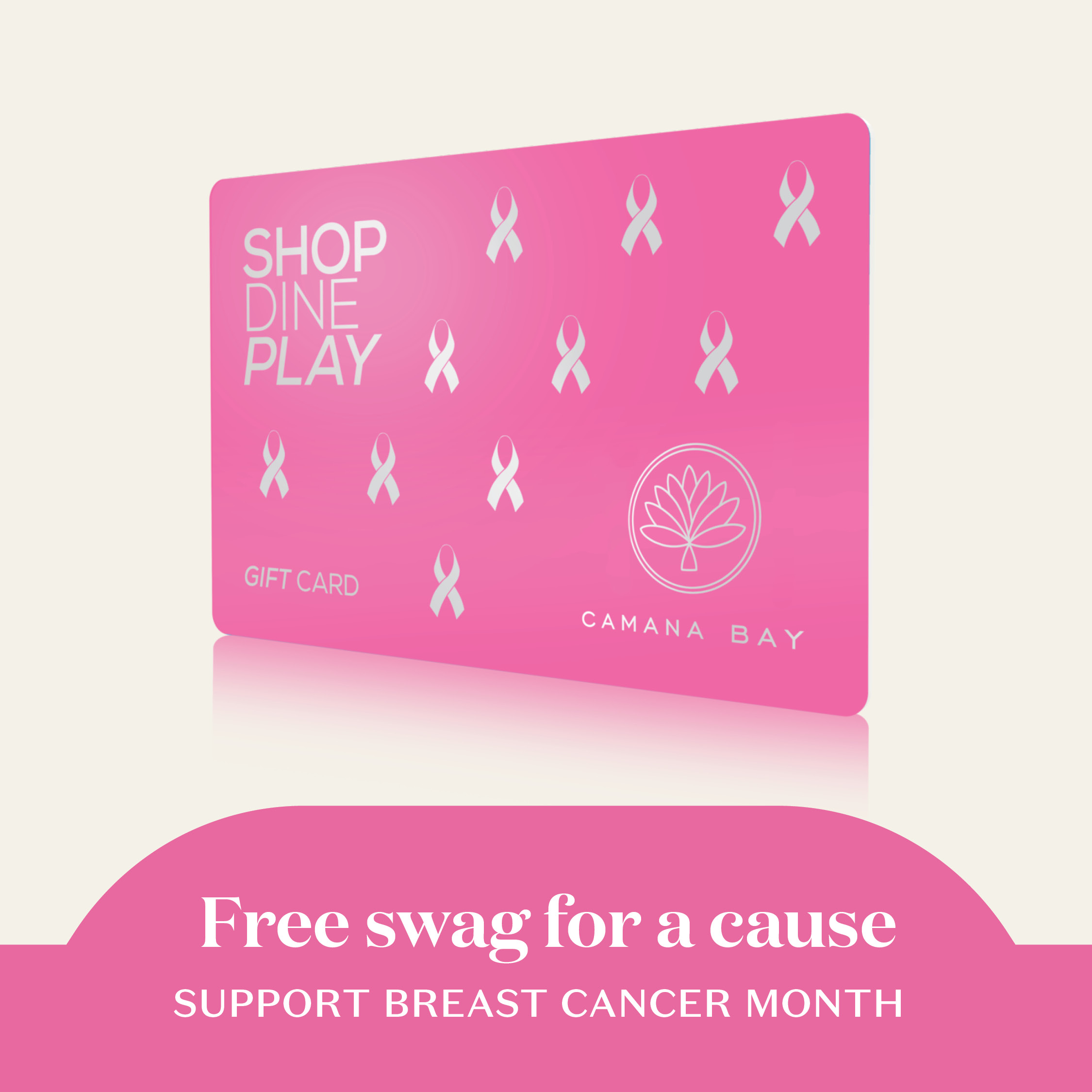 Pink breast cancer awareness gift card