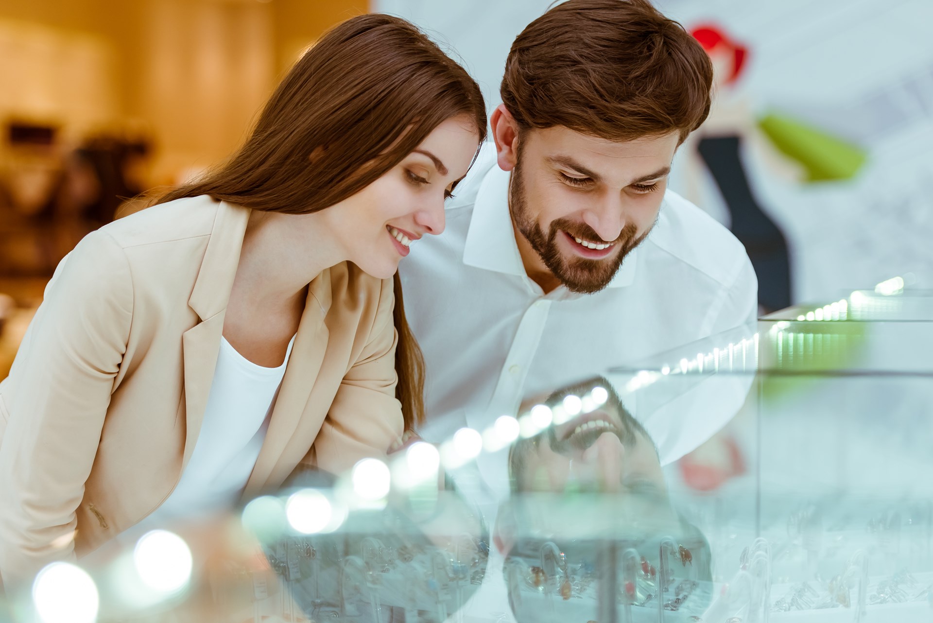 Couple shopping for ring